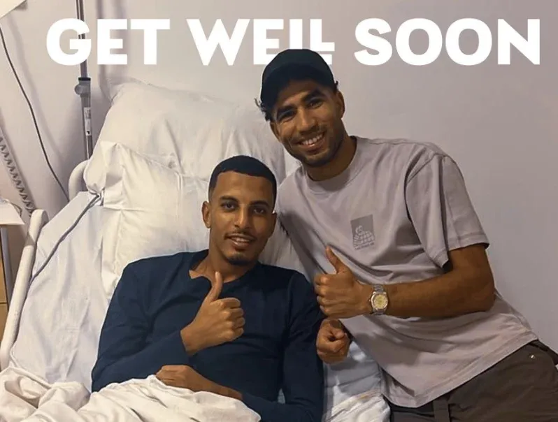 Achraf Hakimi's Heartfelt Gesture: First to Visit Ounahi After Surgery in Morocco