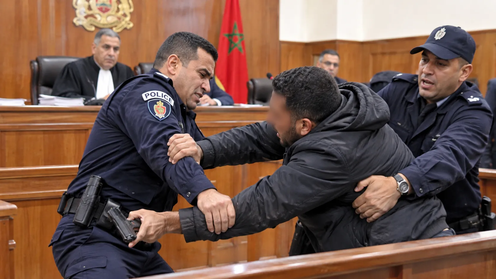 Security Alert at Marrakech Court After Attempted Gun Theft by Defendant